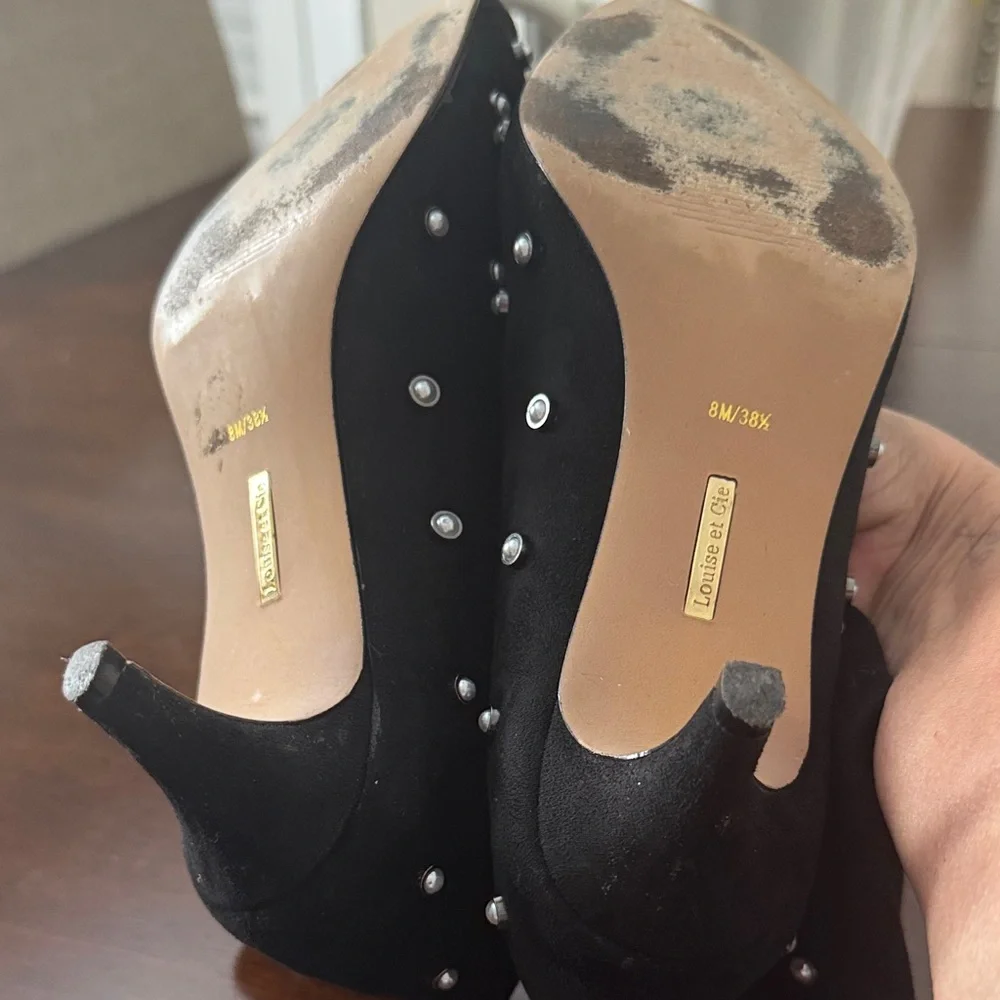 Louise et Cie Black Ankle Boots with Pearl Accents
